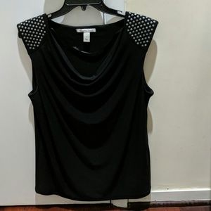 Kenneth Cole sleeveless blouse w/studded shoulders